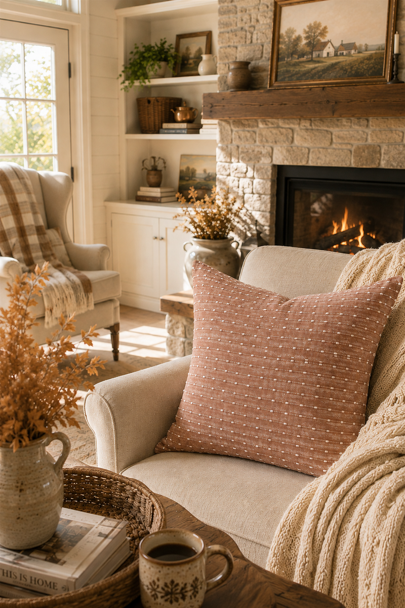 Brown Stitch Pillow