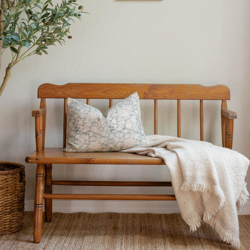Chloe Floral Block Printed Lumbar Pillow Cover
