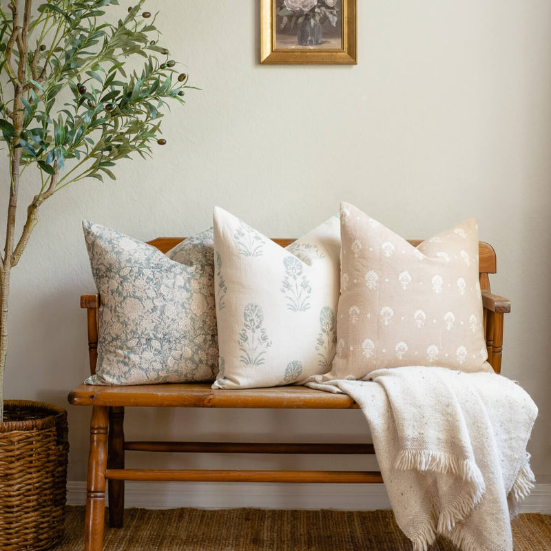 Chloe Floral Block Printed Pillow Cover