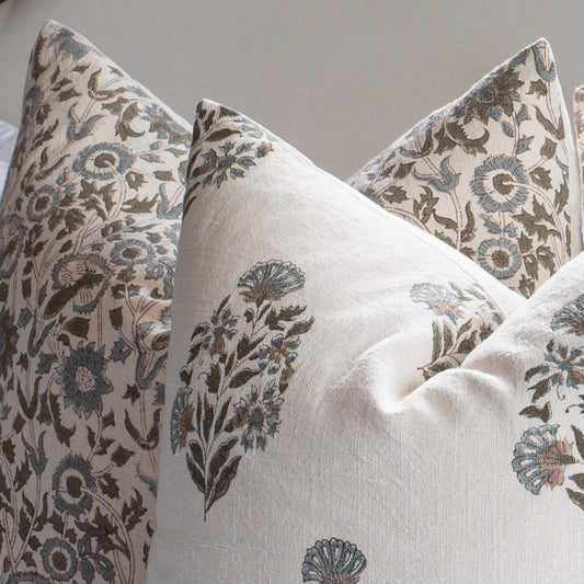 Briar Floral Block Printed Pillow Cover
