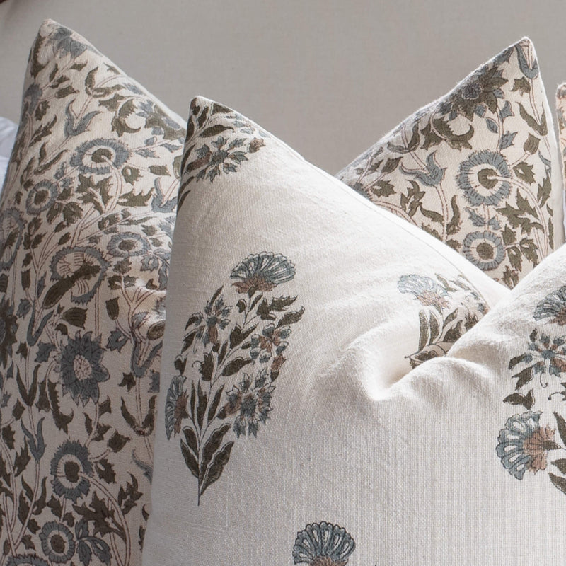 Briar Floral Block Printed Pillow Cover