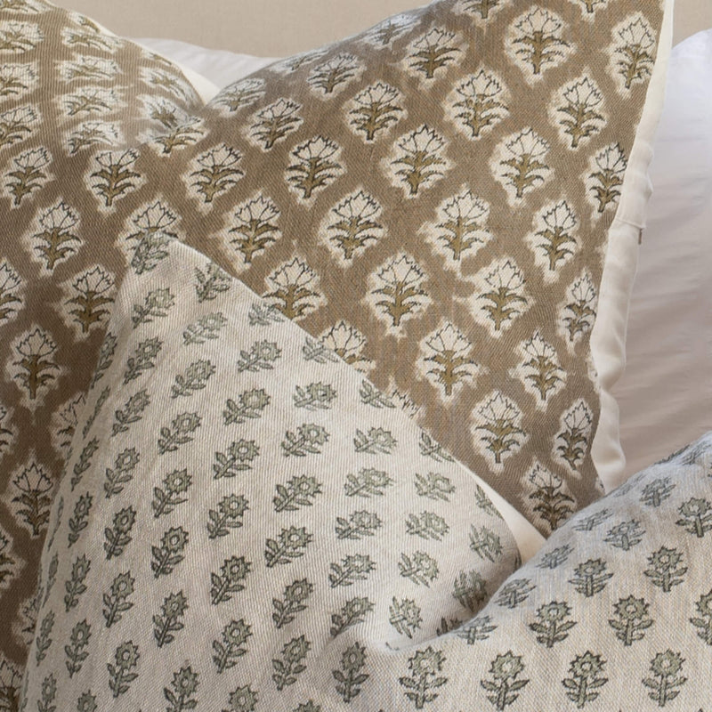 Rhea Floral Block Printed Pillow Cover
