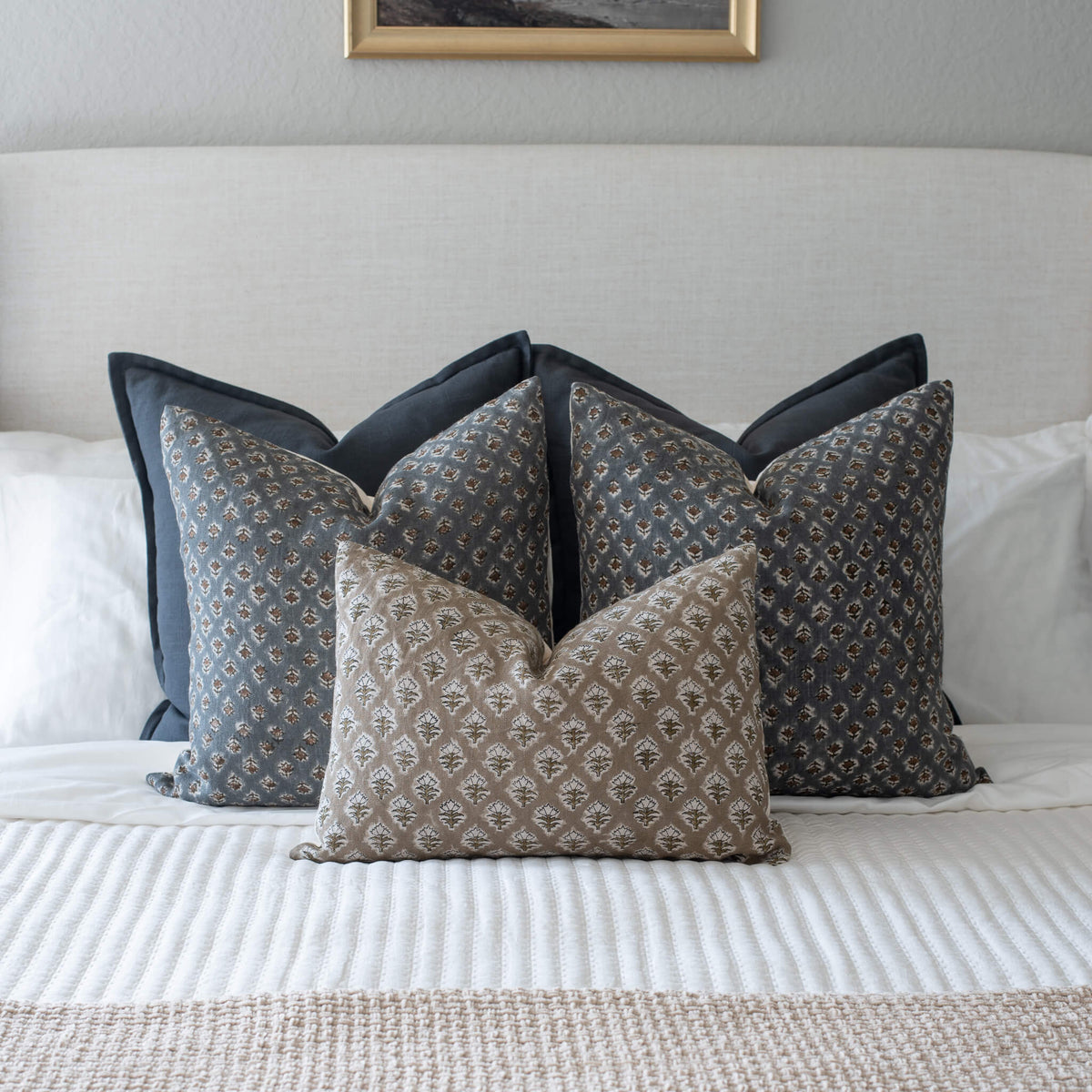 Aster Floral Block Printed Pillow Cover
