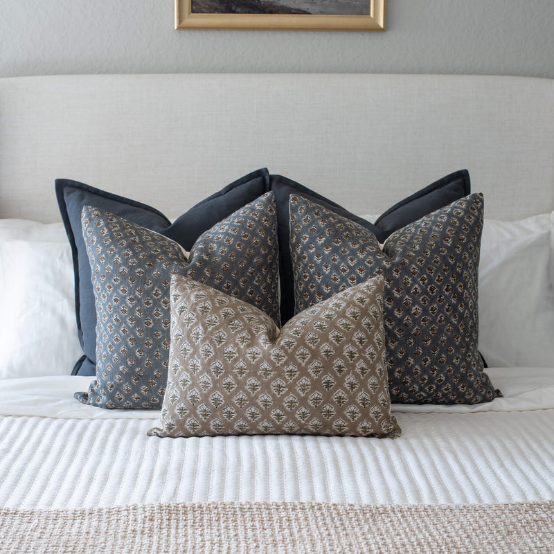 Aster Floral Block Printed Pillow Cover