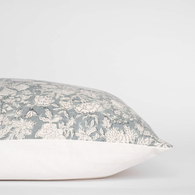 Chloe Floral Block Printed Lumbar Pillow Cover