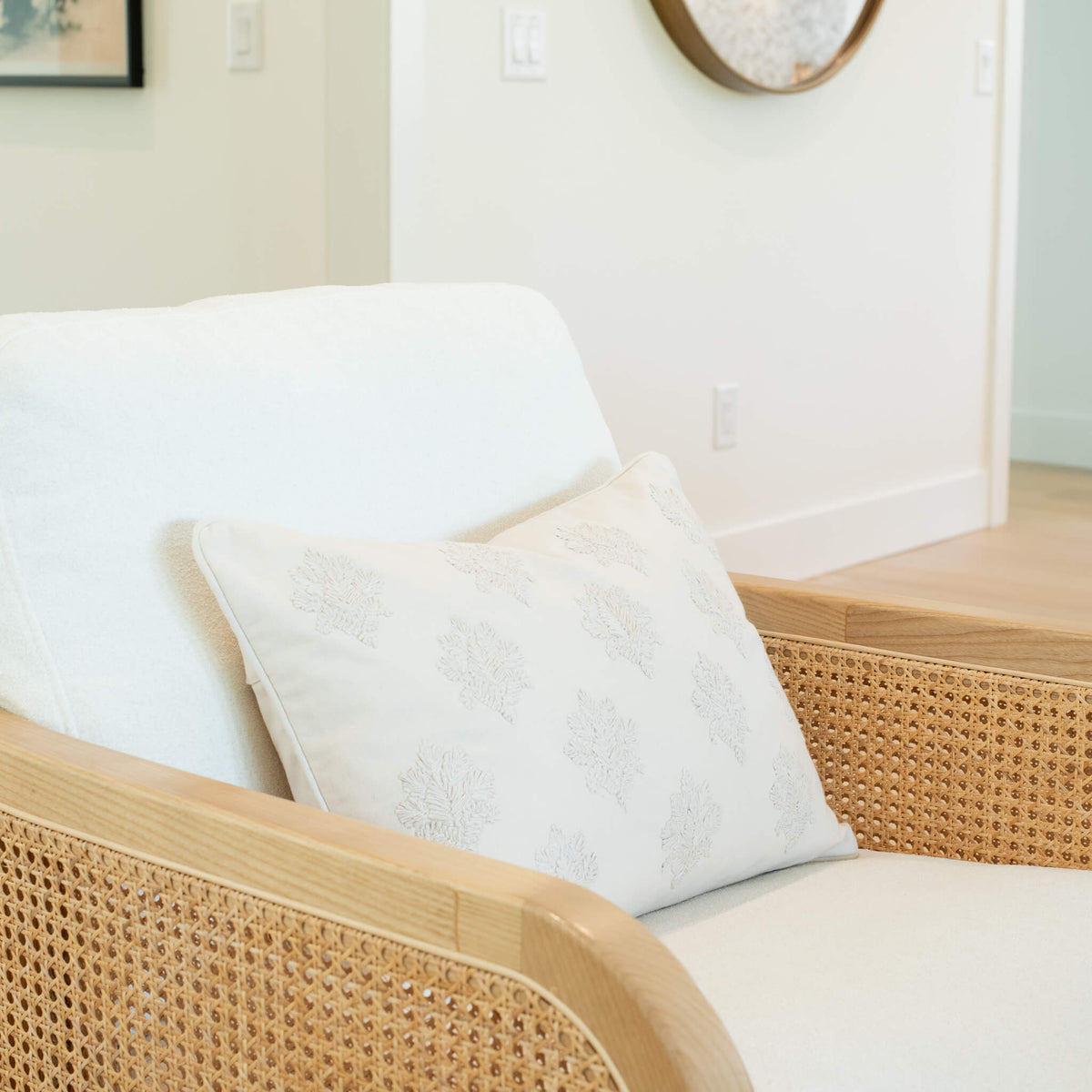 Arden Embroidered Lumbar Pillow Cover