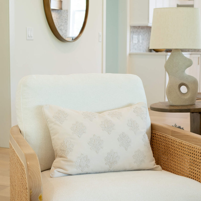 Arden Embroidered Lumbar Pillow Cover