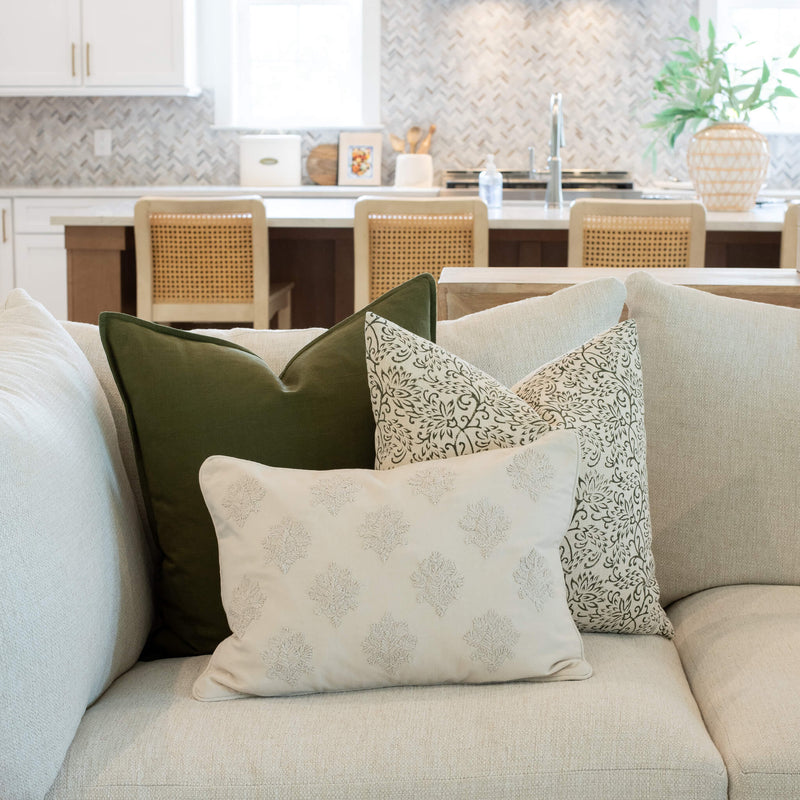 Arden Embroidered Lumbar Pillow Cover