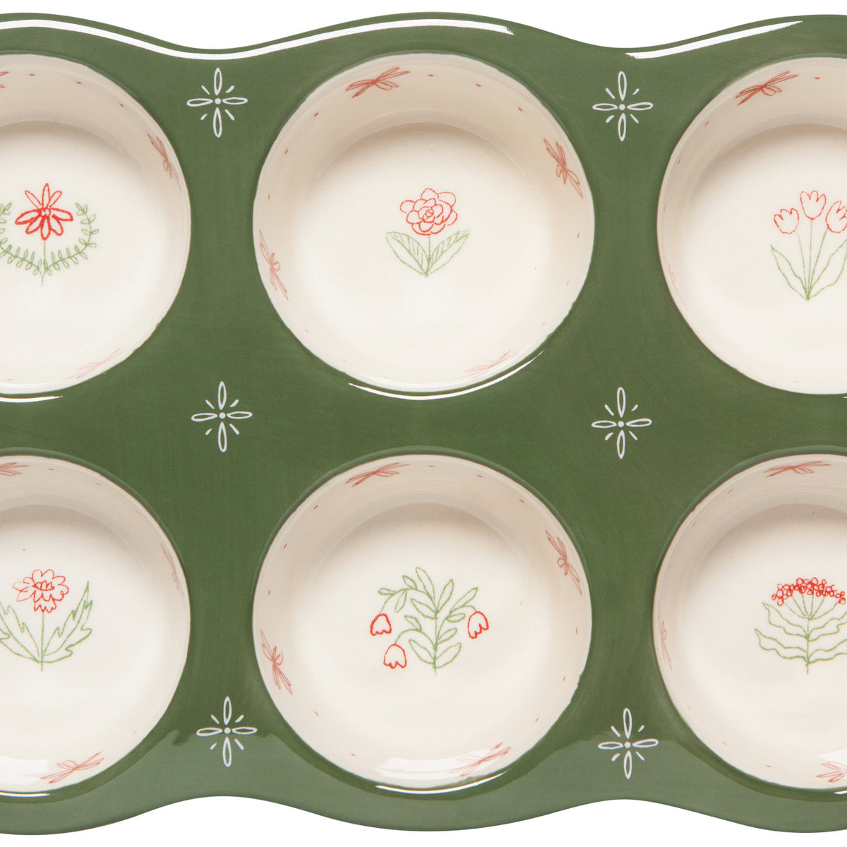 Camellia Stoneware Muffin Pan