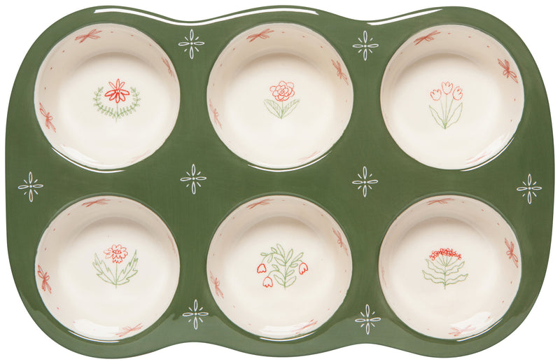 Camellia Stoneware Muffin Pan