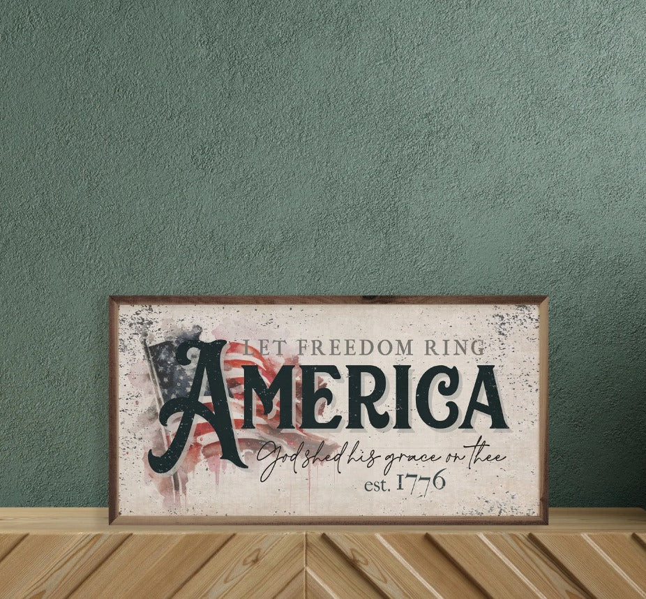 Distressed Let Freedom Ring American Flag