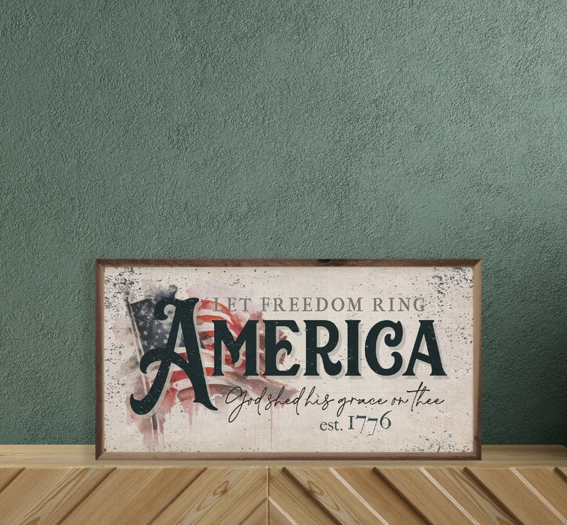 Distressed Let Freedom Ring American Flag