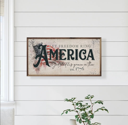 Distressed Let Freedom Ring American Flag