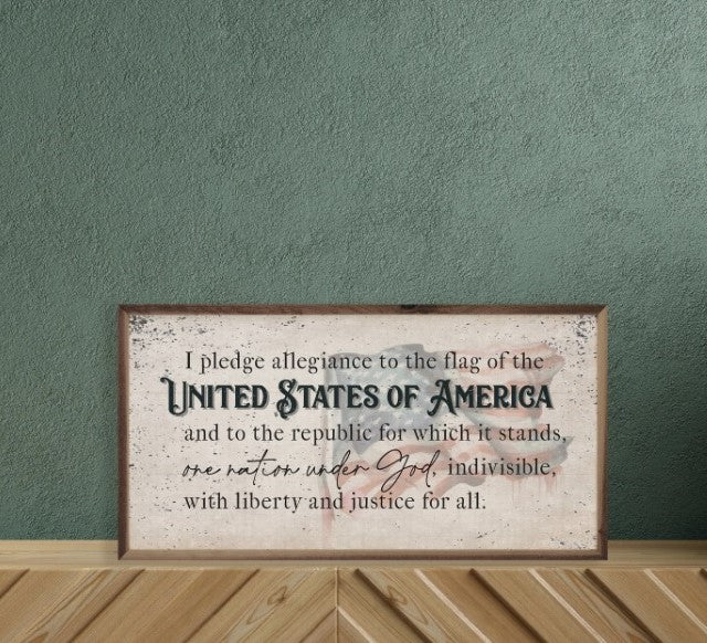 Distressed Pledge Of Allegiance Flag