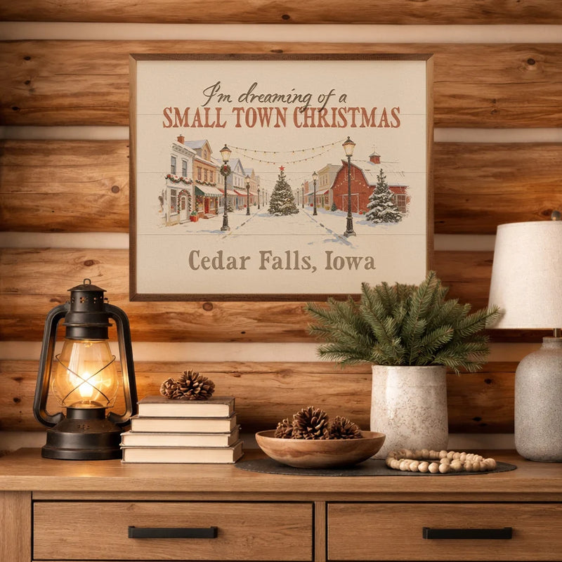 Dreaming Of A Small Town Christmas | Personalized Wall Decor