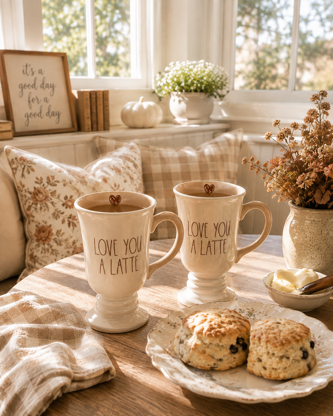 Love You A Latte Ceramic Mug | Set of 2