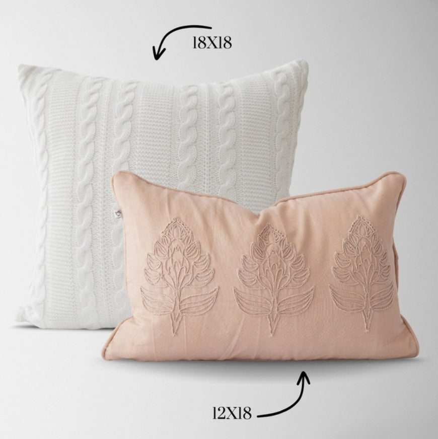 Luna Cable Knit Cotton Pillow Cover