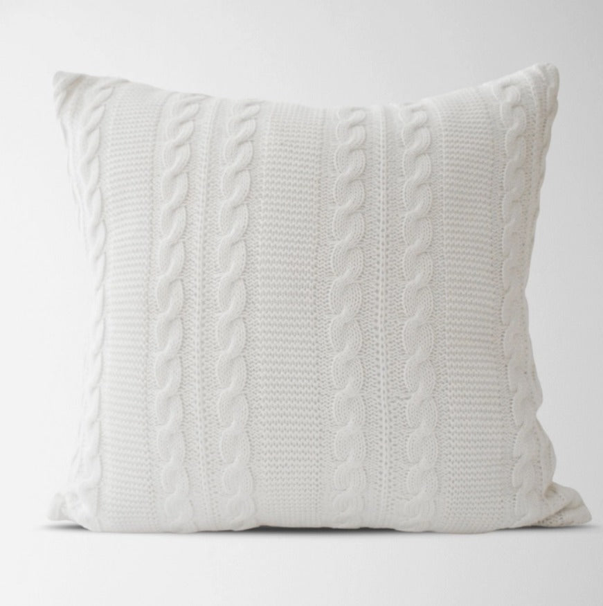 Luna Cable Knit Cotton Pillow Cover