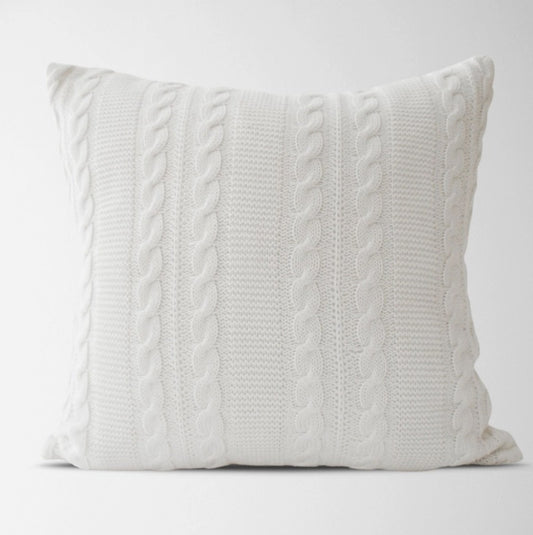 Luna Cable Knit Cotton Pillow Cover