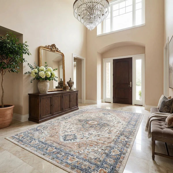 Ezri Cream Washable Area Rug