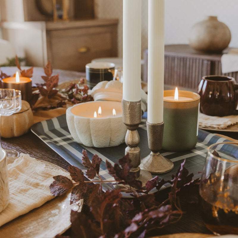 Cashmere and Vanilla Soy Candle - Cement Pumpkin Jar