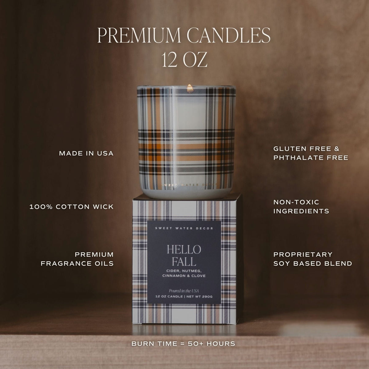 Pumpkin Spice Soy Candle - Boxed Tinted Glass Jar
