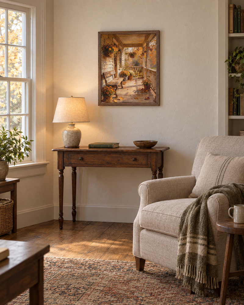Fall's Front Porch Wood Wall Art