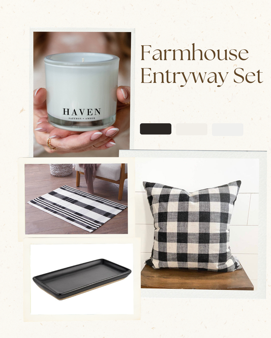Rustic entryway décor set with functional accents