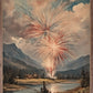 Fireworks West Over Mountains