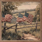 Flags On Wooden Fence