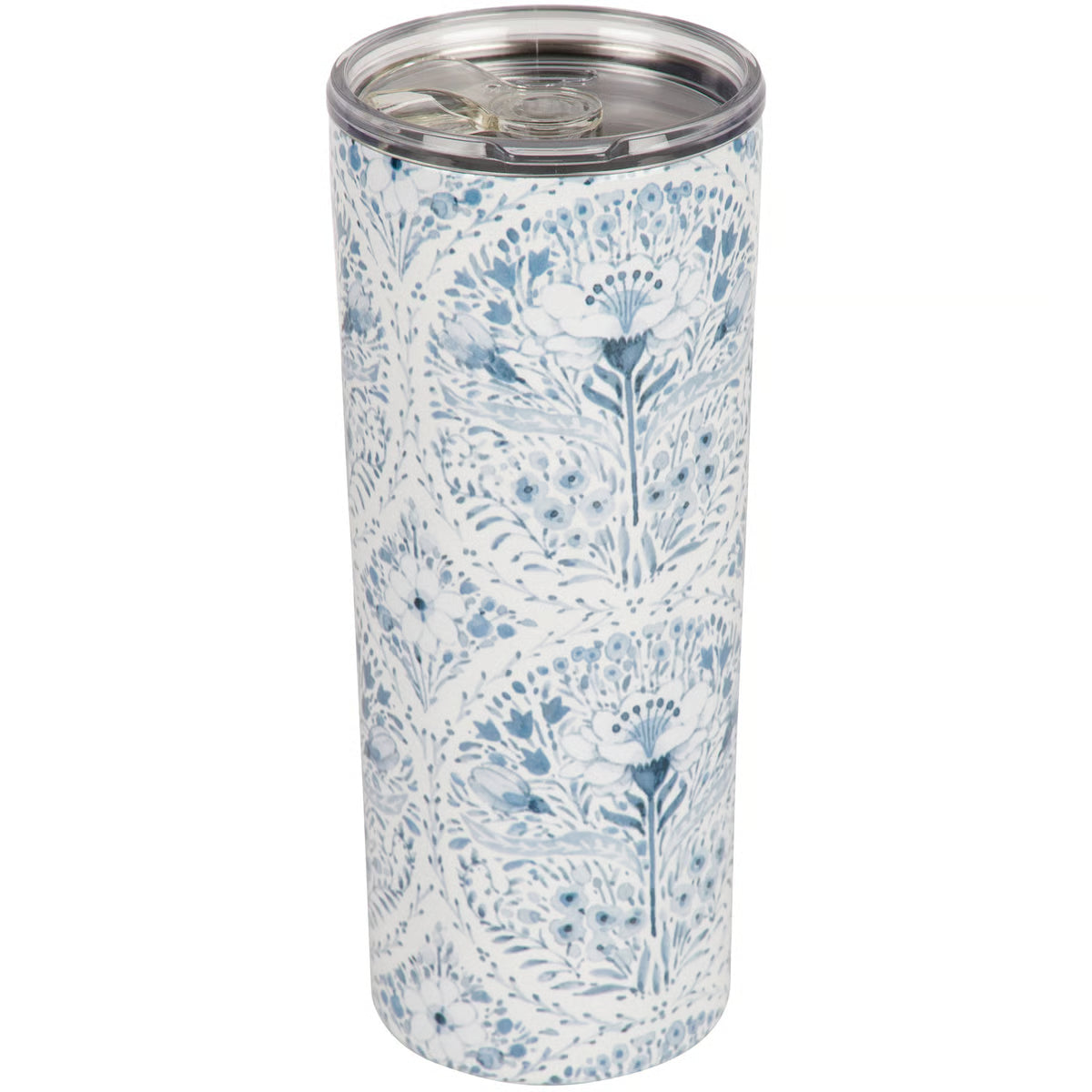 Blue Floral Coffee Tumbler
