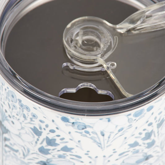 Blue Floral Coffee Tumbler