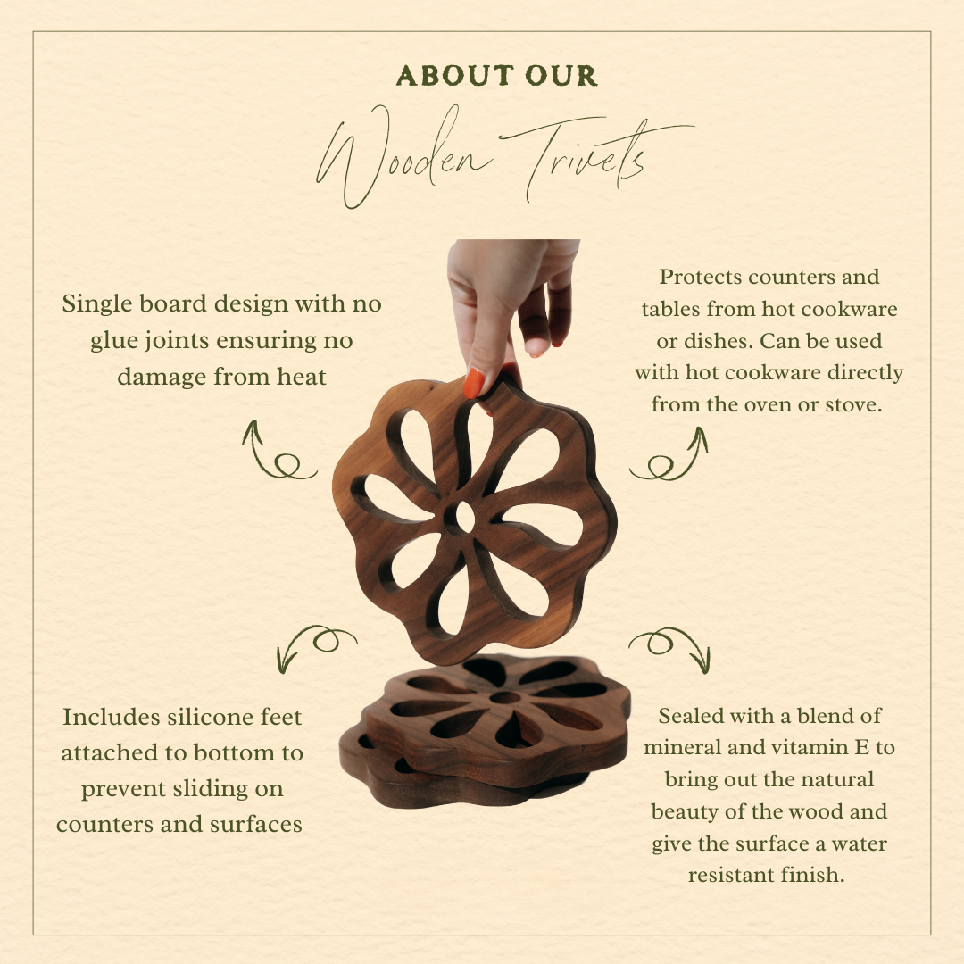 Floral Wood Trivet