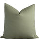Leme Olive Green Cotton Pillow Cover