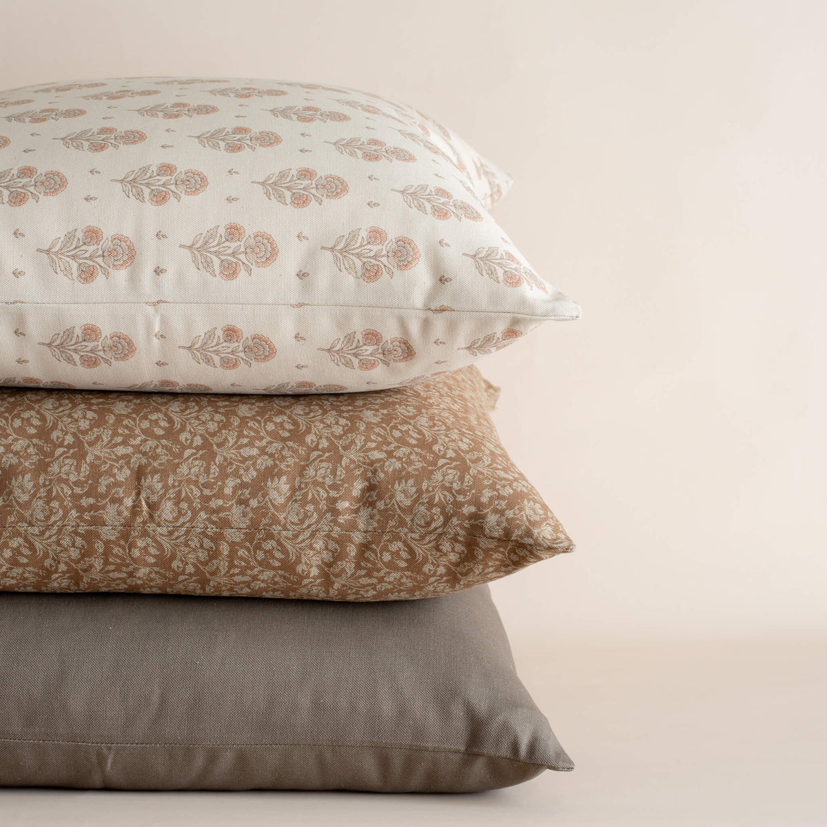 Leme Taupe Cotton Pillow Cover