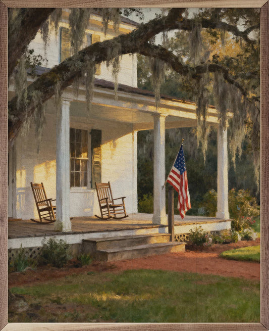 Close-up of Front Porch Southern Homestead print