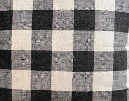 Black and White Woven Buffalo Pillow Cover