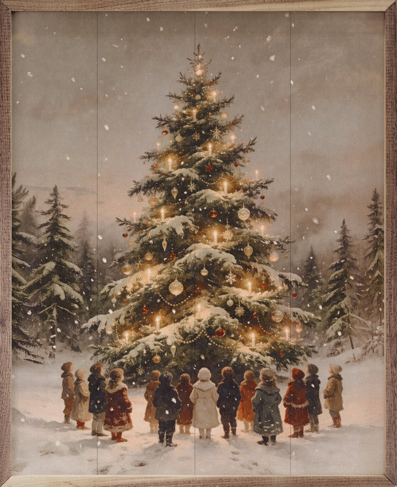 Gathering Around The Christmas Tree | Christmas Wall Decor