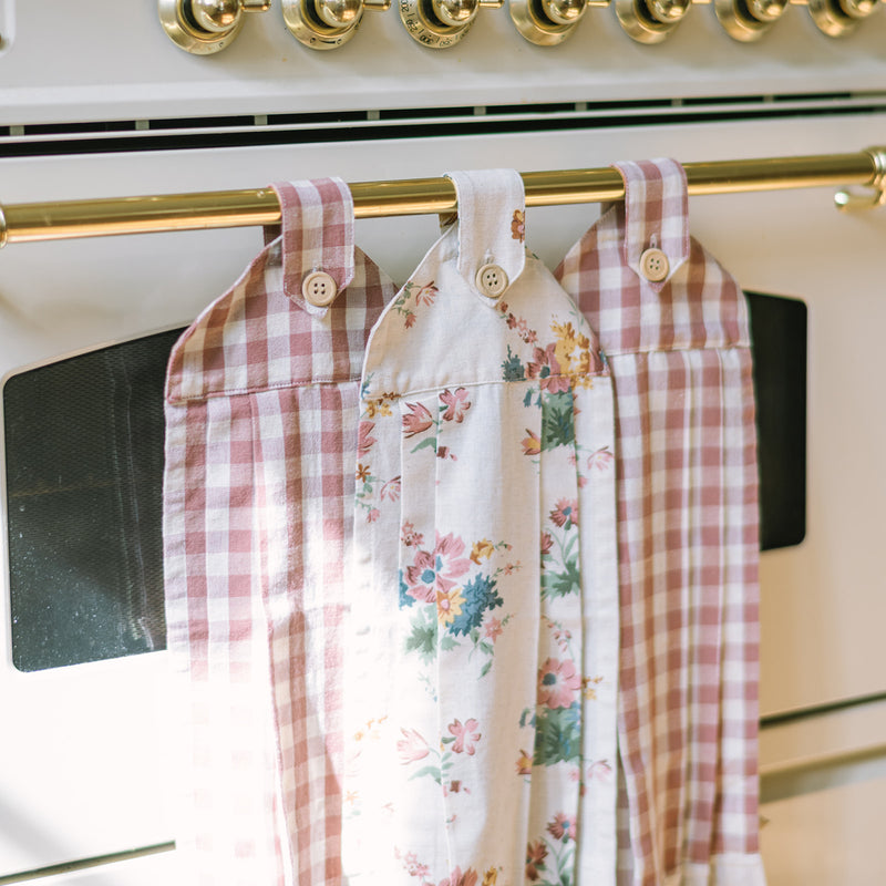 farmhouse gingham kitchen decor
