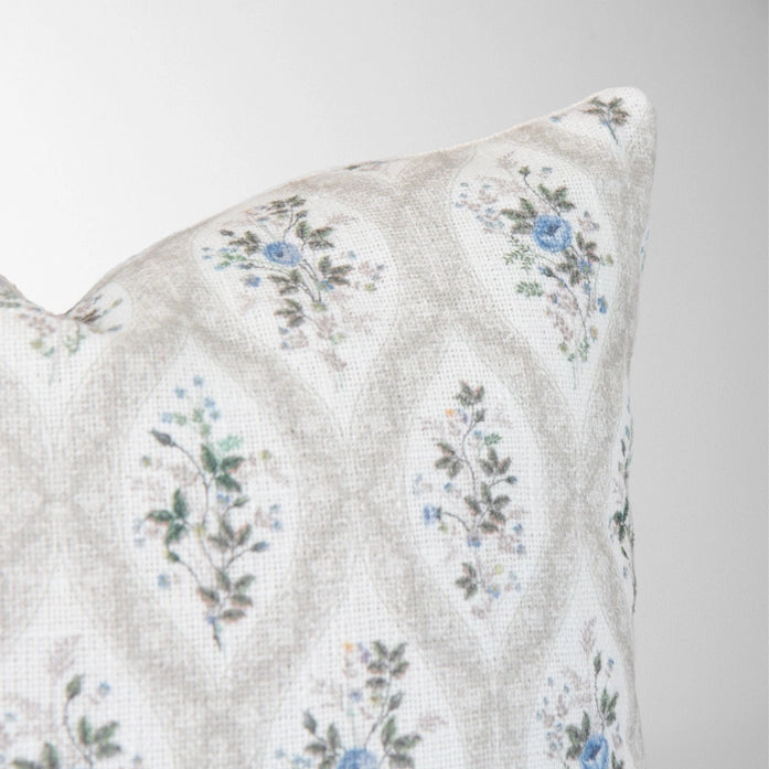 Grace Rose Bouquet Pillow Cover in Silver