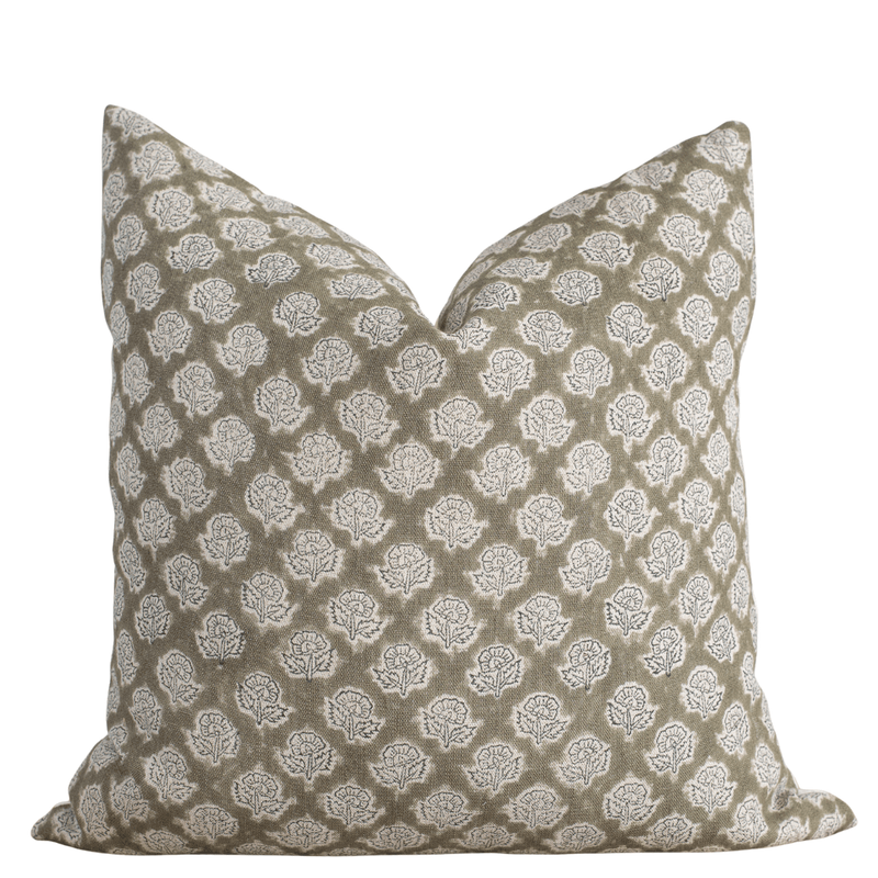 Fiora Floral Block Printed Pillow Cover