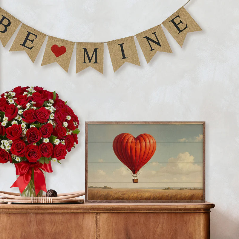 Heart Hot Air Balloon Wall Art