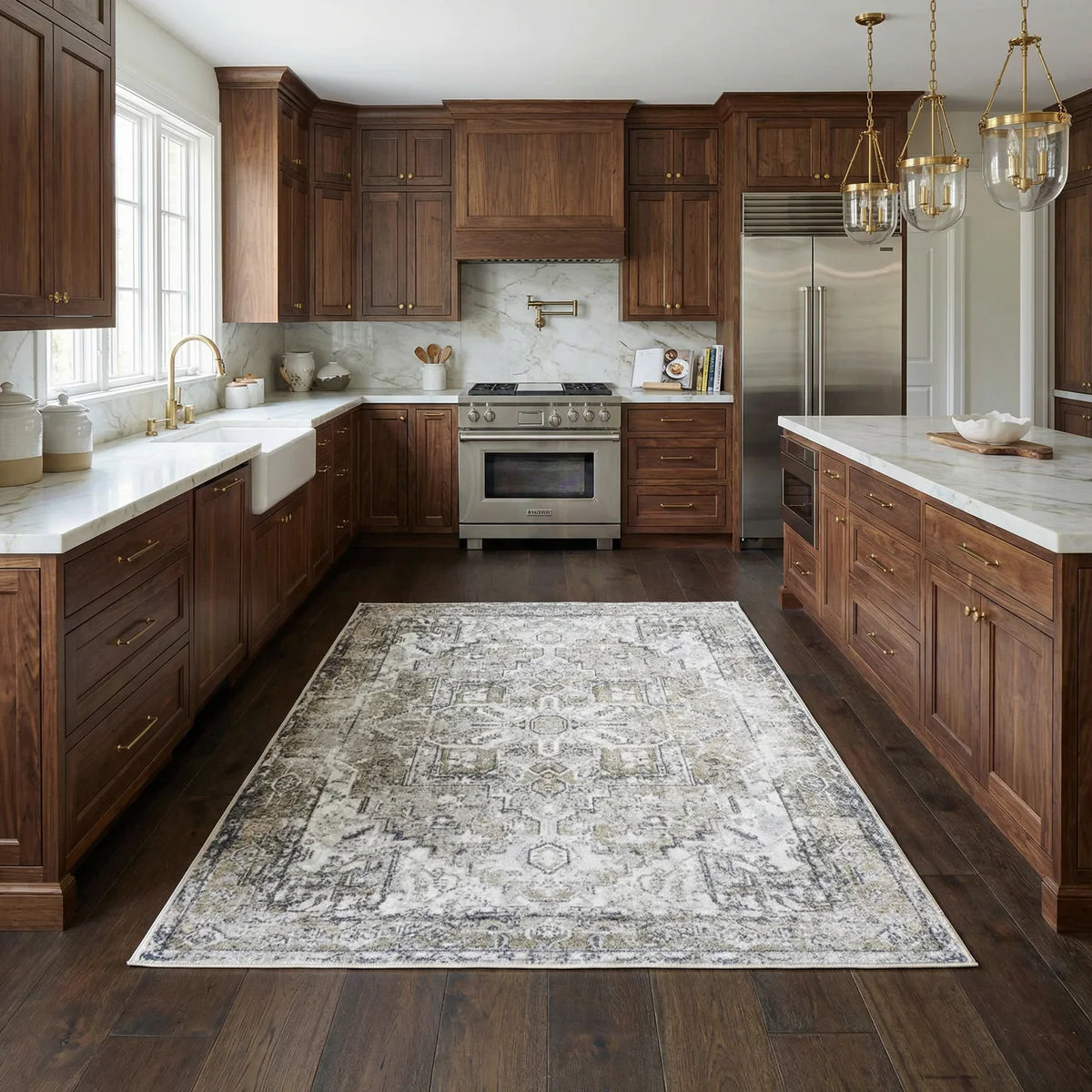 Hera Olive Boutique Washable Rug