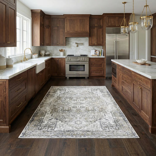 Hera Olive Boutique Washable Rug