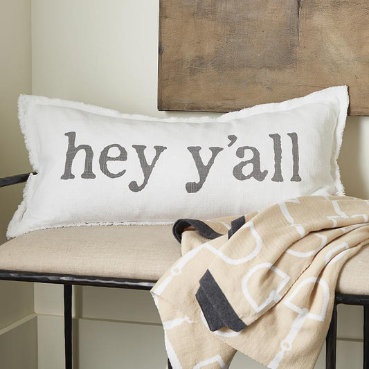 Hey Y’all farmhouse lumbar pillow