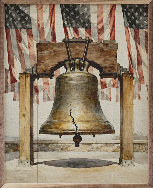Close-up Liberty Bell patriotic art print
