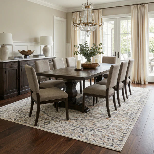Hiti Cream Flat Pile Washable Rug