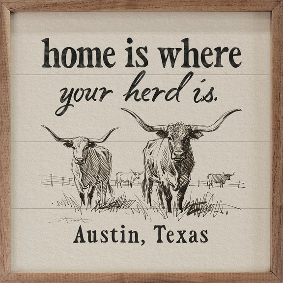 custom longhorn family wall art

