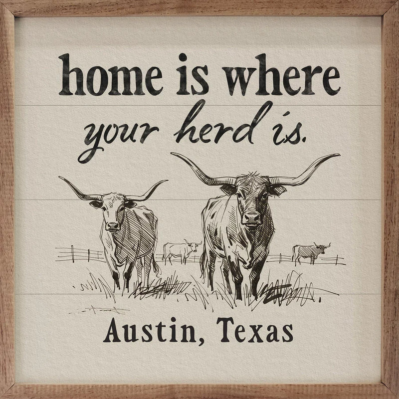 custom longhorn family wall art
