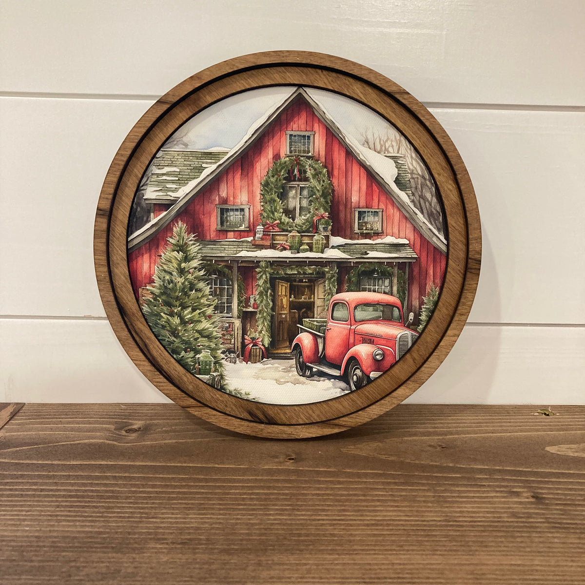 Red Christmas Barn Framed Art